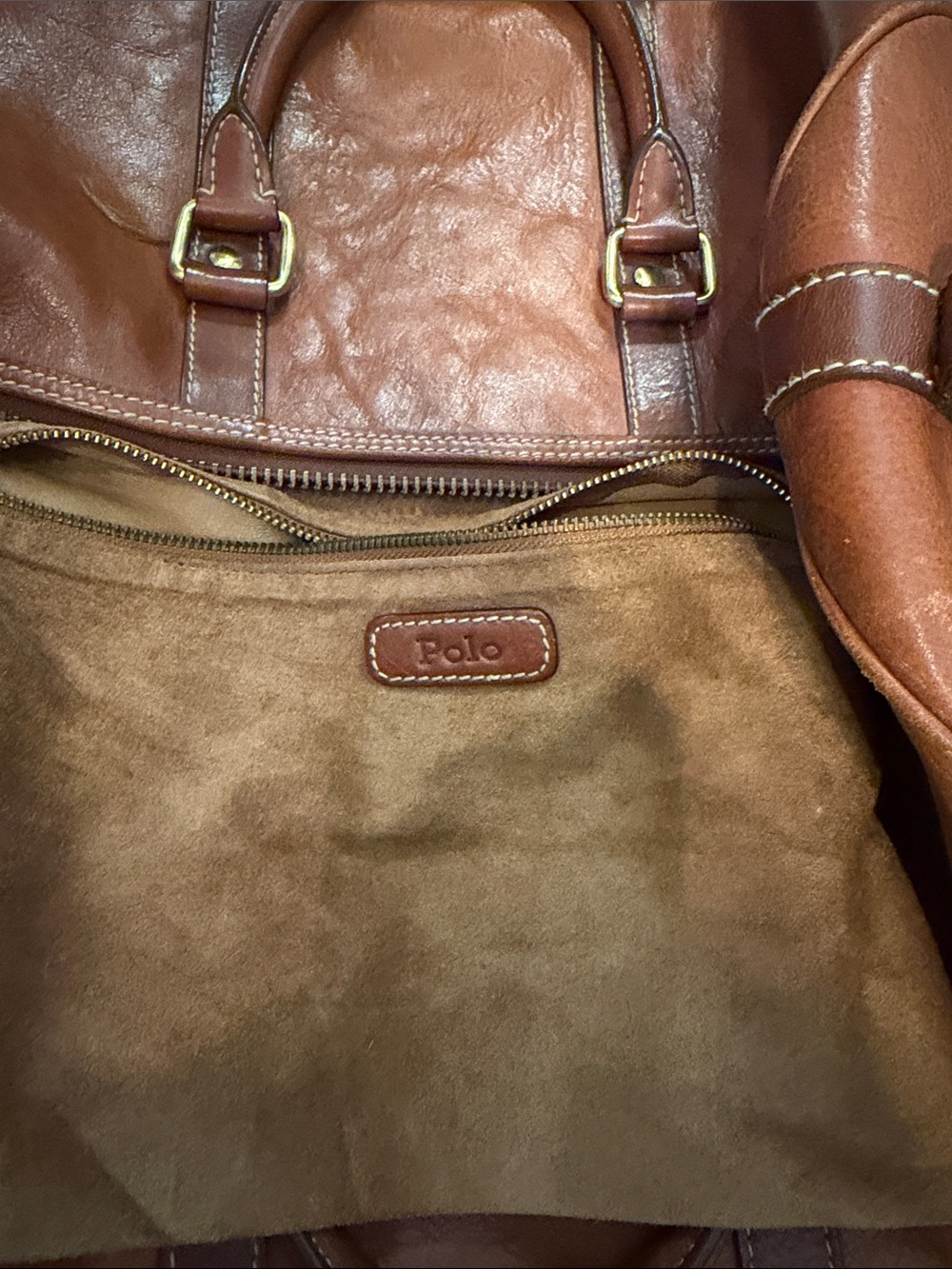 Polo Cognac Brown Leather Travel Duffel - Picture 2 of 9